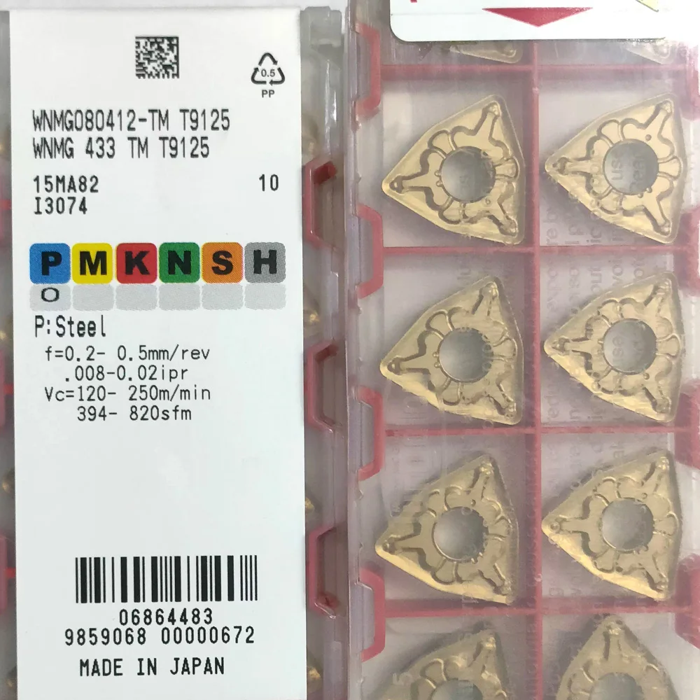 Original Cutter Steel Turning Tool WNMG080412-TM T9215 T9125 T9115 9015 AH8015 Lathe Inserts WNMG080416 Hard Metal Carbide Plate