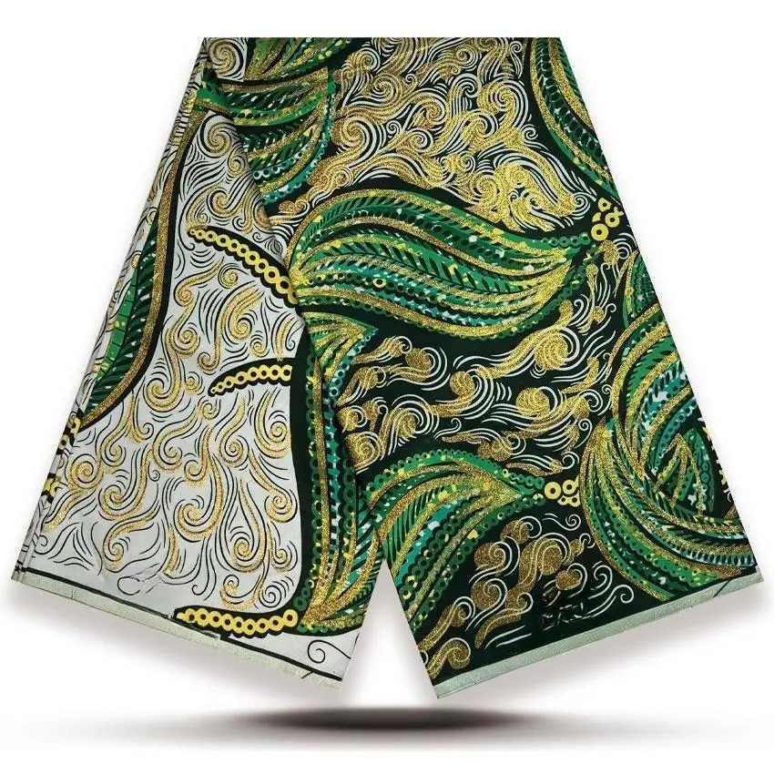 2026 New Style Nigeria Wax Print Golden - High Quality African Wax Print Fabric for Patchwork, Clothing & DIY
