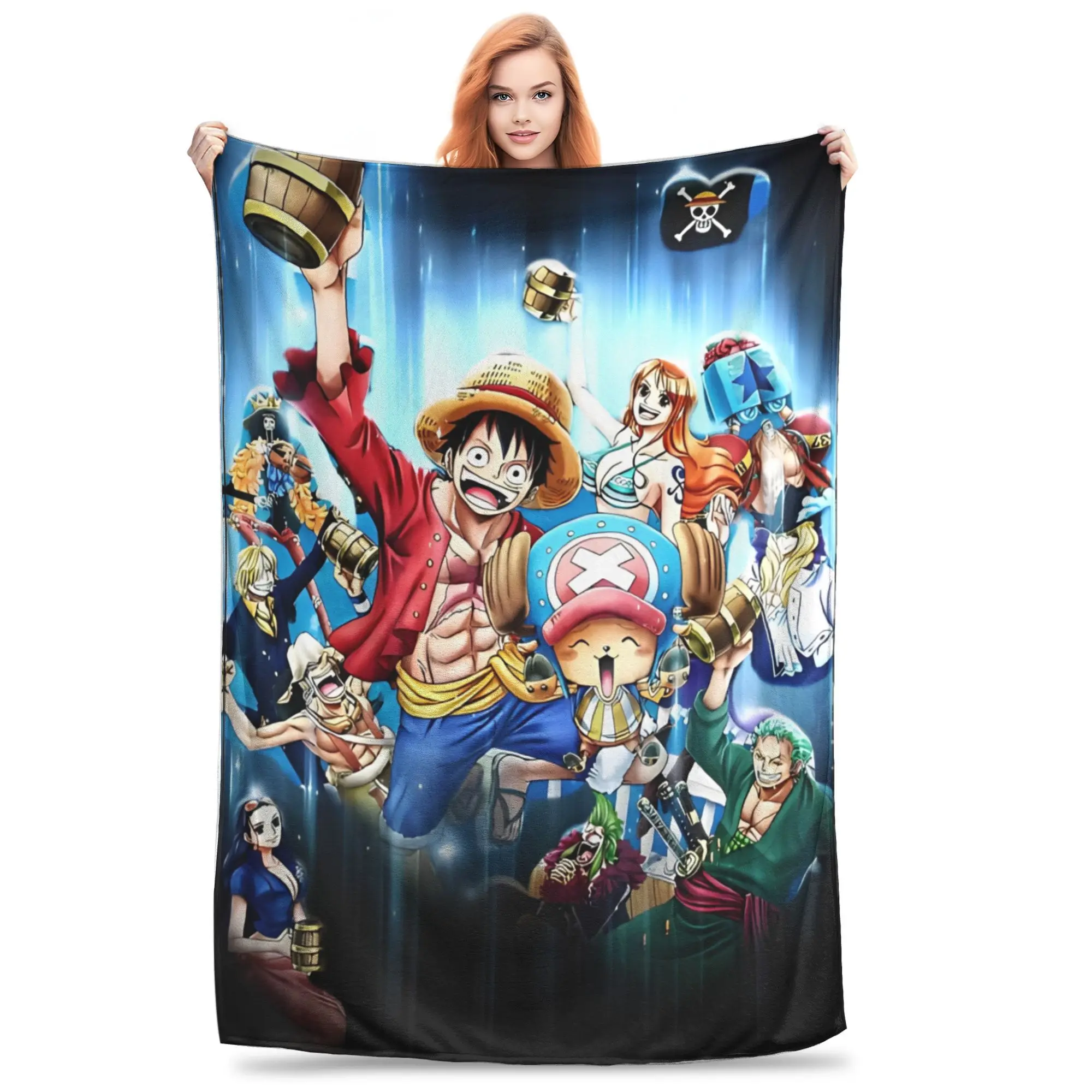 

Соломенные шляпы, цельные аксессуары Луффи, одеяло, теплое, уютное, пушистое одеяло для дивана, 50x60 дюймов, покрывало разных размеров