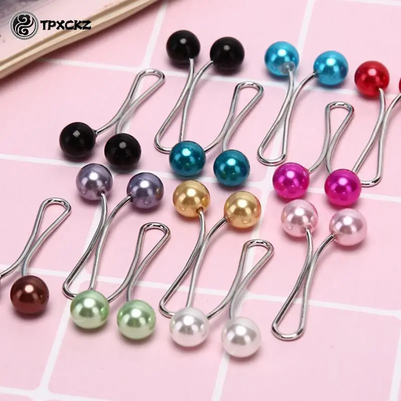 12Pcs/set Multicolor Headscarf Pearl Pins Clips Pins Up Hijab Scarf Shawl Accessories