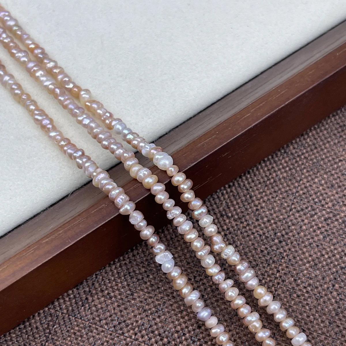 

3-4mm 4A Flat Natural Freshwater White Candy Color Cross Pearl Bead Jewelry Make DIY Necklace Bracelet Accessories Women Wedding