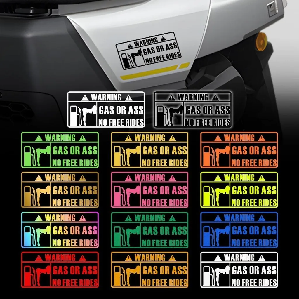 ملصقات للدراجات النارية تعمل بالغاز أو الحمار بدون ركوب مجانية بدون طيار وركوب مجاني لنوافذ السيارات من الفينيل ملحقات عاكسة مقاومة للماء #1