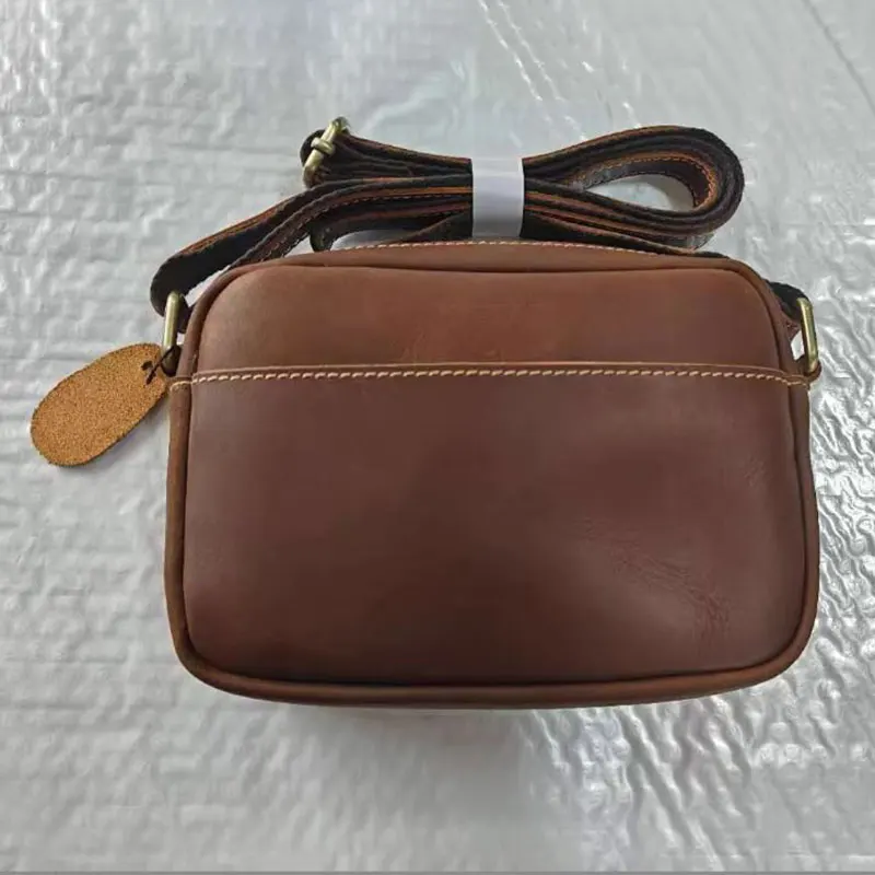 Men’s Messenger Bag with Large Capacity Full Leather Shoulder Bag for Man Woman's Retro Crossbody Bags