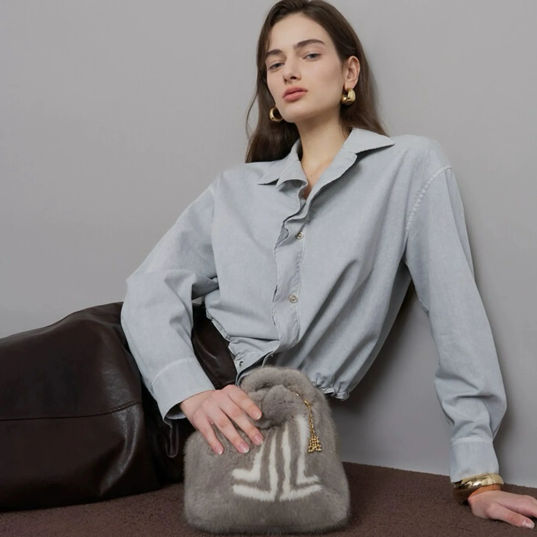 

Lemon Cheese LAN25 Осенняя верхняя одежда Dstring ort Простой персональный воротник Универсальный утягивающий топ Женский деловой повседневный...