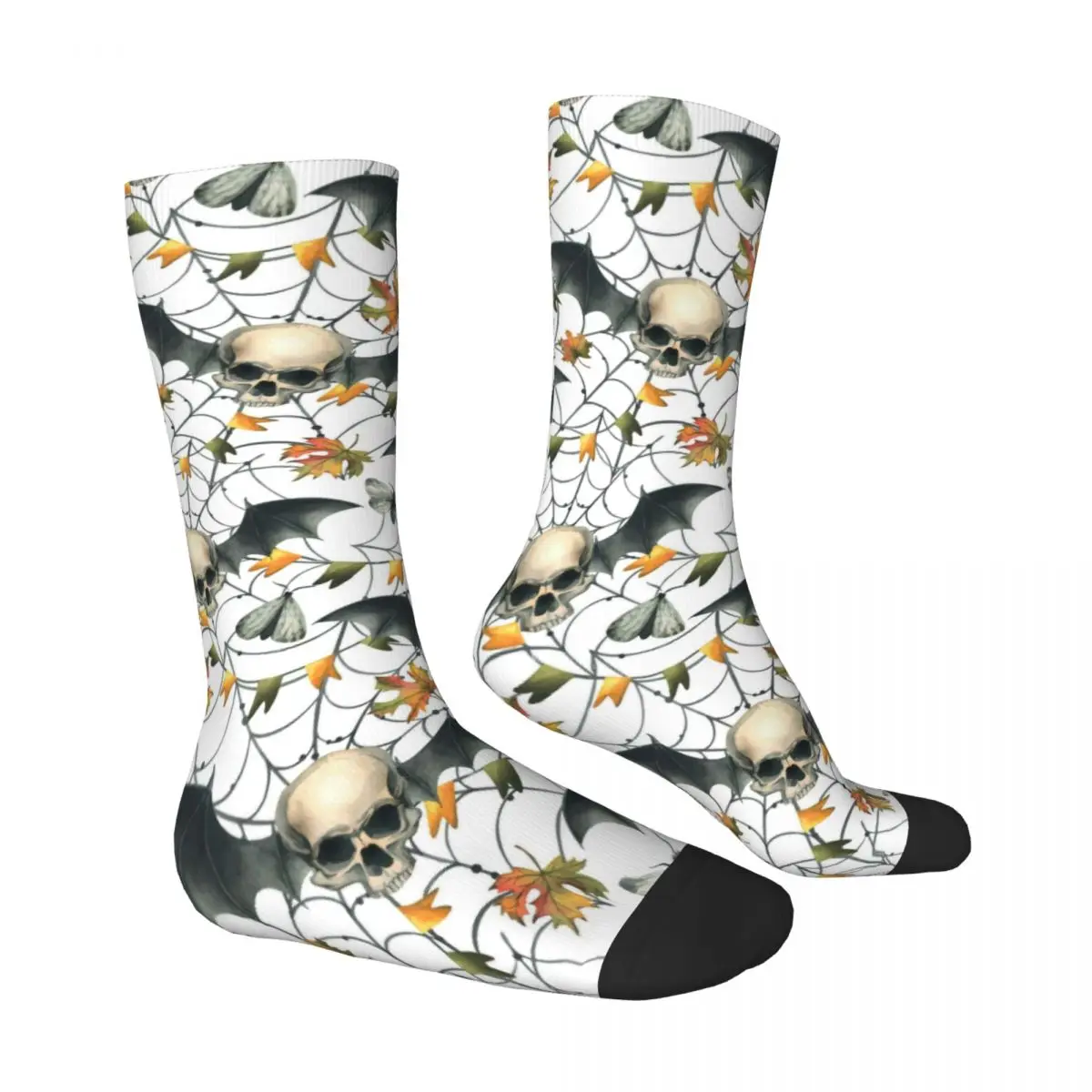 Bat Wings Cobwebs Garlands Skull Skulls Socks Male Mens Women Summer Stockings Printed