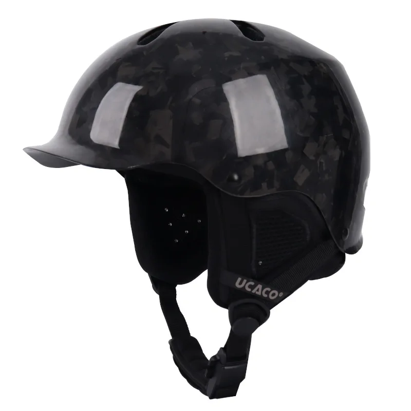 Ski Safety Helmets Men's and Women's Snowboard Carbon Fiber Crash Cap Adult Ski Equipment