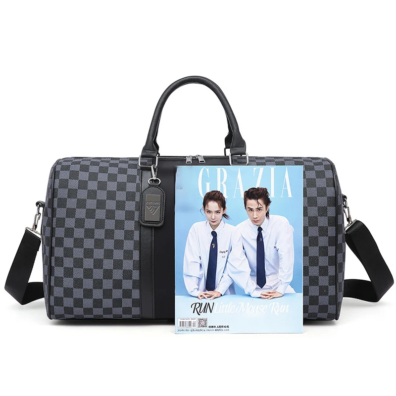 Plaid New High-end Hand Luggage Bag Business Trip Travel Bag Men And Women Boarding Large Capacity Sports Bag