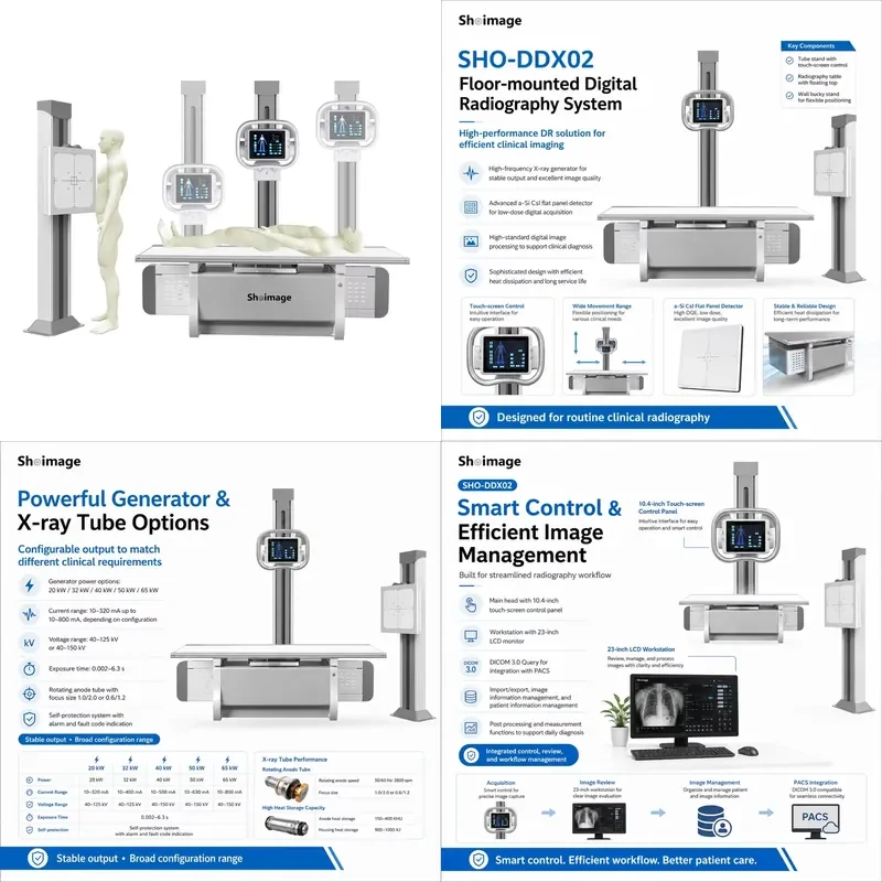 65KW 800MA Floor-Mounted X-ray DR Radiography Digital Double Column X Ray Equipments Machine