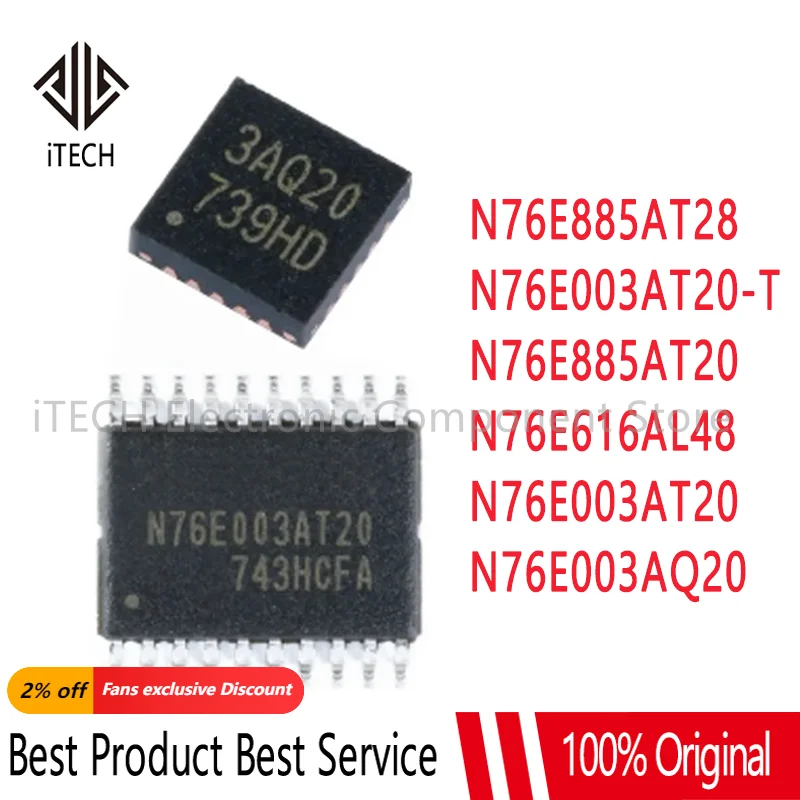 1PCS N76E003AT20 N76E003AQ20 N76E616AL48 N76E616AL48 N76E003AT20-T N76E885AT28 (NUVOTON) microcontroller (MCU/MPU/SOC) IC chip