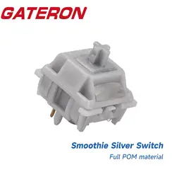 GATERON Smoothie Silver Switch 5 Pin 45g Linear POM Housing Stem Gateron RGB SMD DIY Hot swap Mechanical Keyboard MX Switches