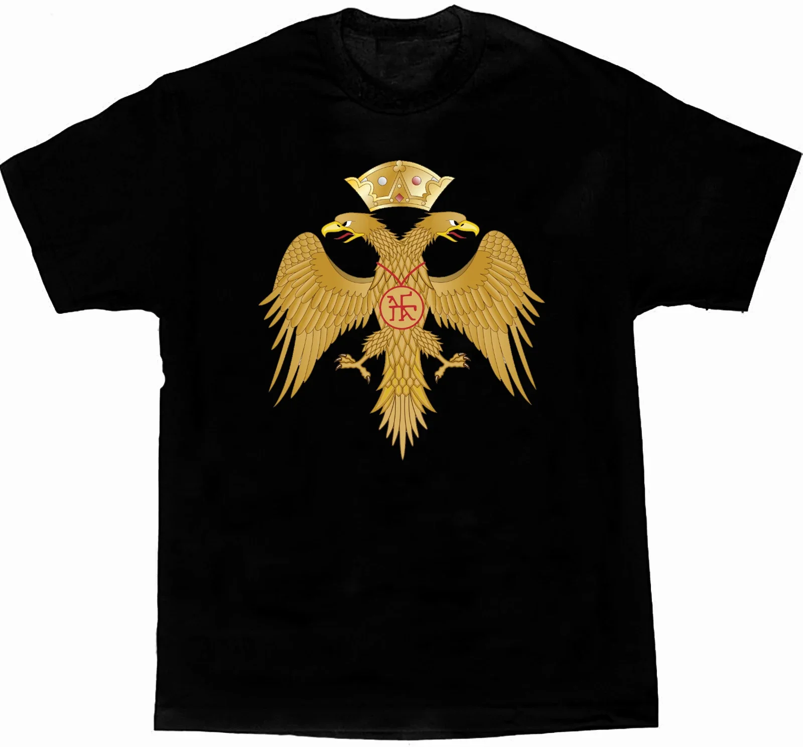 

Byzantine Empire Symbol Double-headed Eagle Badge T-Shirt 100% Cotton O-Neck Summer Short Sleeve Casual Mens T-shirt Size S-3XL