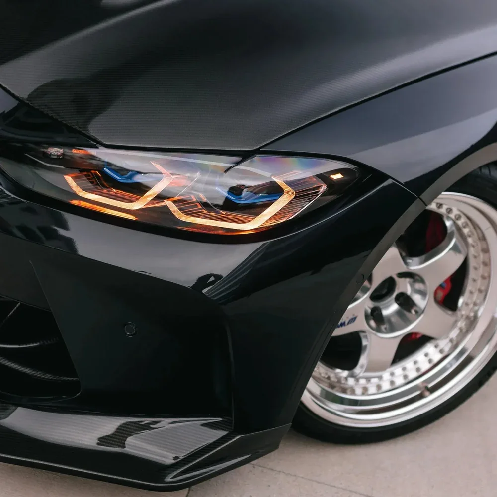 V3 Exclusive Shadow LED Headlights For BMW 4 Series M4 G22 G23 G82 M3 G80 2021-2025 Yellow White Amber DRL Laser Headlamp