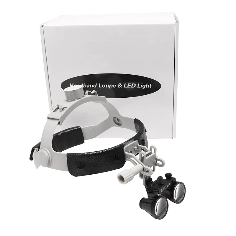 Dental LED Light Lamp 2.5X/3.5X Binocular Loupes Brightness Spot Adjustable Dental Lab 5W Headlamp For Surgical Headlight