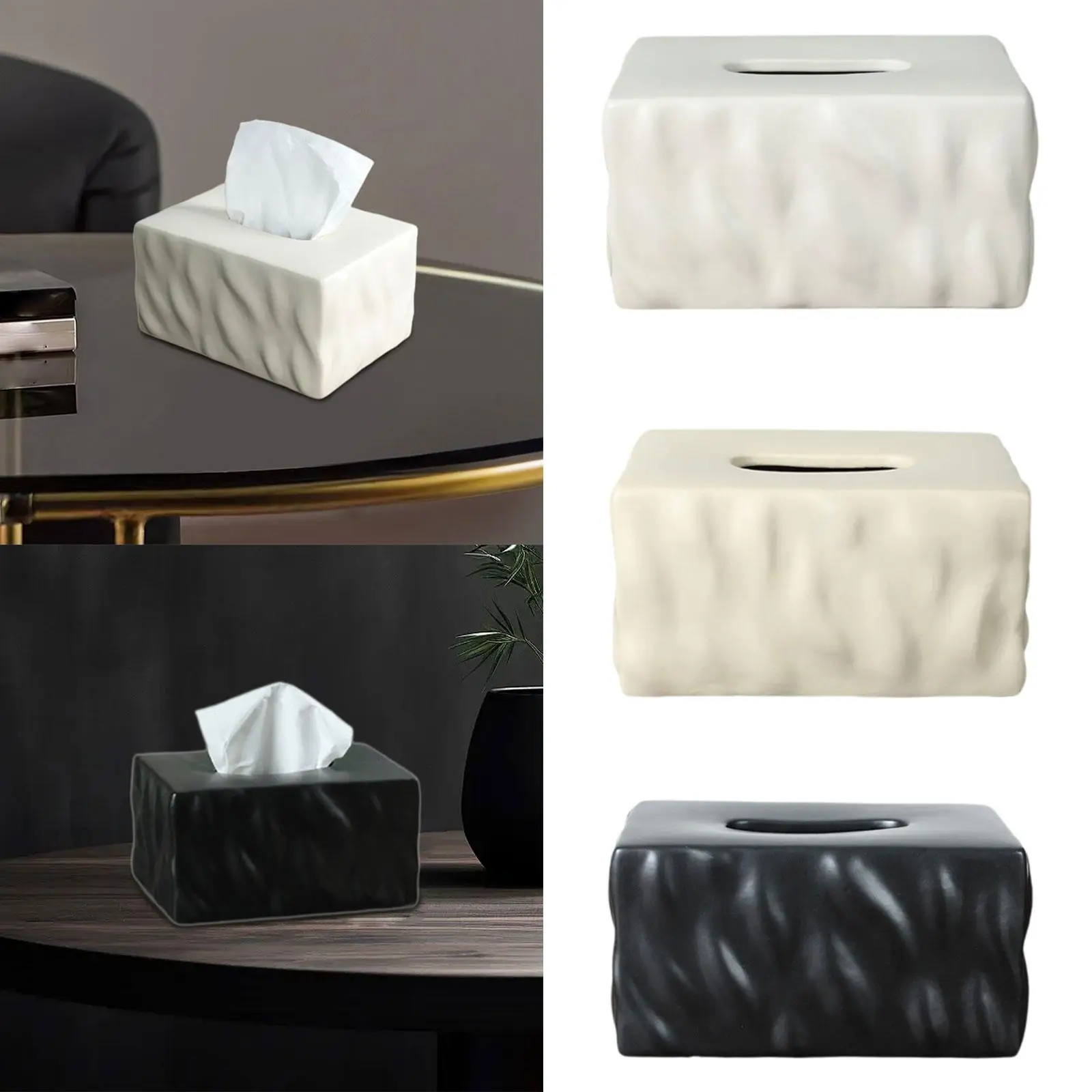 Caja de almacenamiento de pañuelos Rectangular, contenedor de pañuelos, estuche de pañuelos faciales para encimera, viaje, oficina, mesa de baño