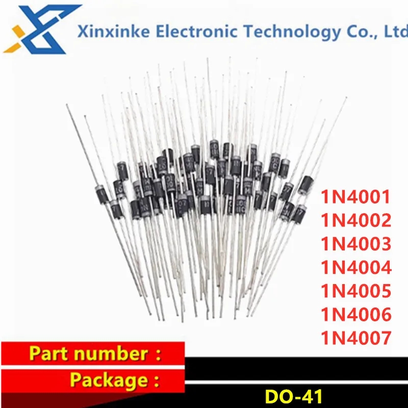 1000PCS 1N4001 1N4002 1N4003 1N4004 1N4005 1N4006 1N4007 DO-41 Rectifier Diode 1000V 1A 50V 100V 200V 400V 600V 800V
