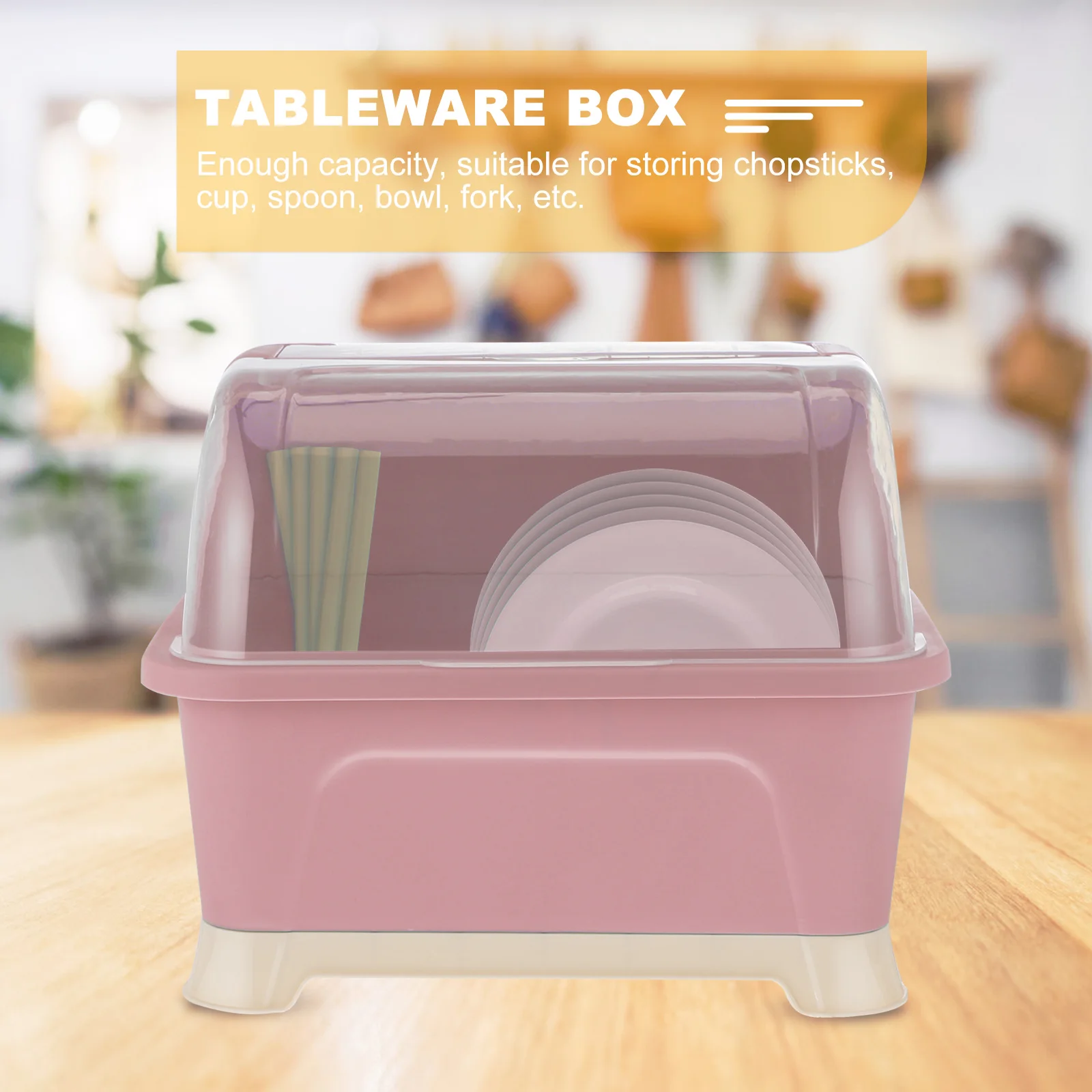 

1Pcs Kitchen Dish Box Transparent Cover PP Material Tableware Storage Organizer Chopsticks Cutlery Spoon Bowl Draining