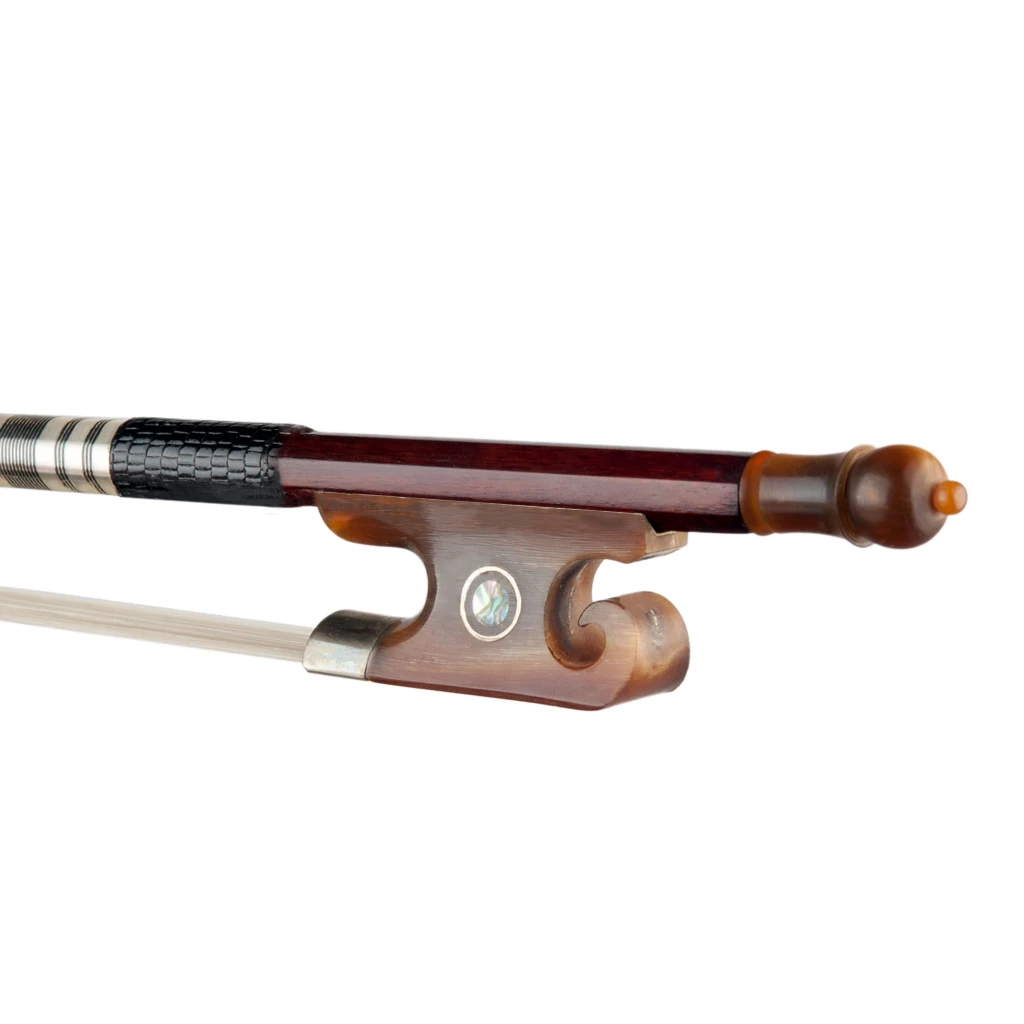 Master Pernambuco Bow 4/4 Violin Bow Octagonal Stick White Mongolia Horsehair Lizard Skin Grip Ox Horn Frog Well Balance