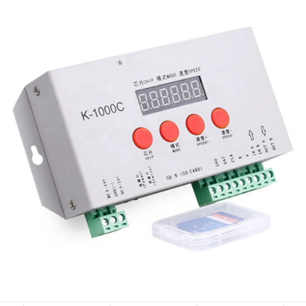 Phantom sd karten controller K-1000C led programmier barer controller dmx512 voll farb controller für ws2811 2801 lpd8806 6803 1903