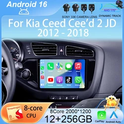 Android 16 Carplay Auto Car Radio For Kia Ceed Cee'd 2 JD 2012-2018 Navigation GPS Multimidia Video Player Audio Head Unit Wifi