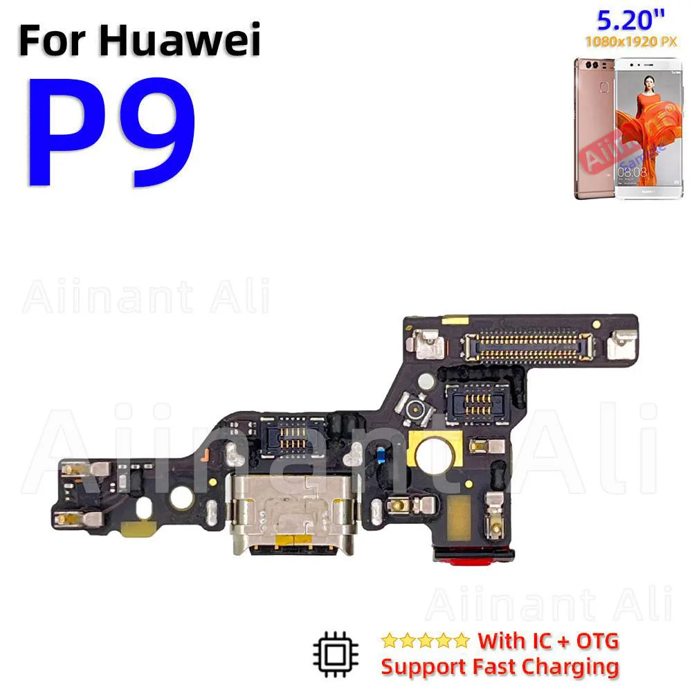 Aiinant conector de placa de cargador USB, puerto de carga rápida, Cable flexible, piezas de repuesto For Huawei P8 P9 P10 Lite Plus 2016 2017