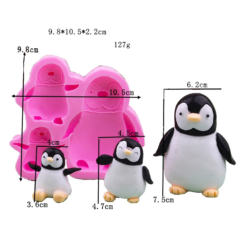Kitchen Accessories Two Penguin Cooking Tools Wedding Cake Decorating Silicone Mold For Baking Fondant Sugar Craft Eid Pastry