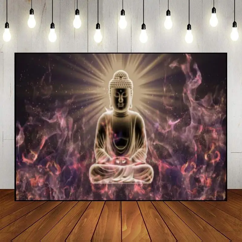 

Statue of Buddha Background Renaiss Photography Backdrops Party Baby Shower Decoration Photo Custom Birthday Backdrop Studio