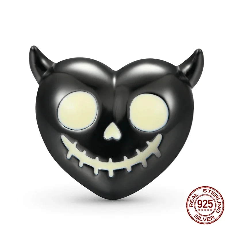925 Sterling Silver Halloween Charms Demon Pumpkin Terror Beads Fit Original Charm Bracelet DIY for Women Jewelry Making Gift