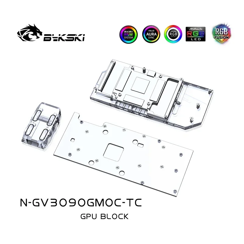 Imagem -05 - Bykski-gpu Bloco Backplate Ativo para Gigabyte Rtx 3080 3090 Gaming Eagle Turbo Visão Placa Gráfica oc Vram Watercooler Dissipador de Calor