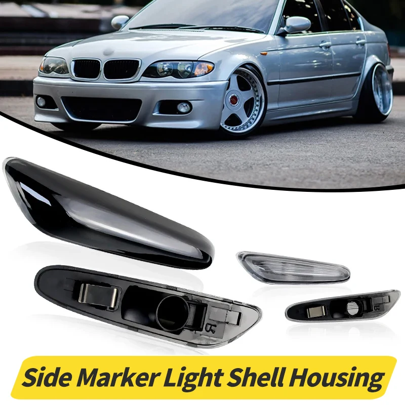 2PCS Car Turn Signal Side Fender Marker Light Lamp Cover Shell Housing Left&Right For BMW E46 E36 E60 E61 E90 E91 E92 E93 X1 E84