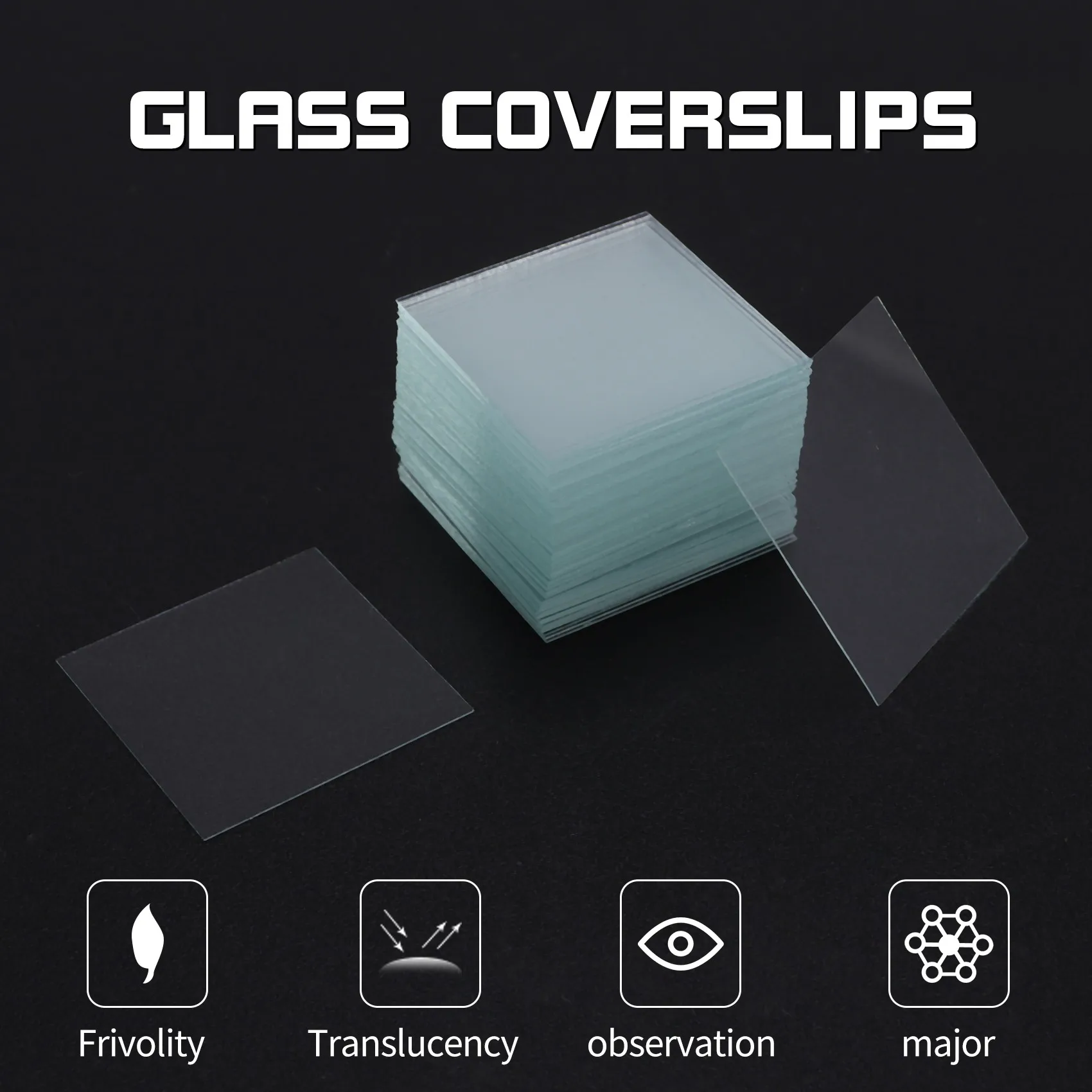 100pcs Transparent Slides Coverslips Coverslides 22x22mm For Microscope