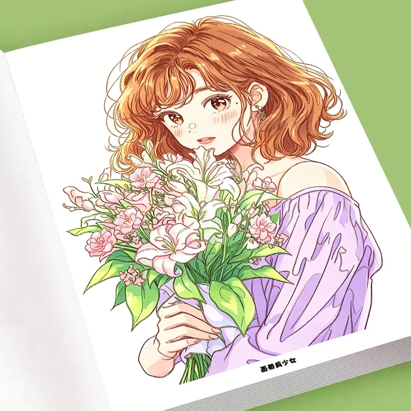 Livre de traçage de dessins manga d'anime pour filles, pratique de croquis et de coloriage de personnages féminins mignons pour débutants