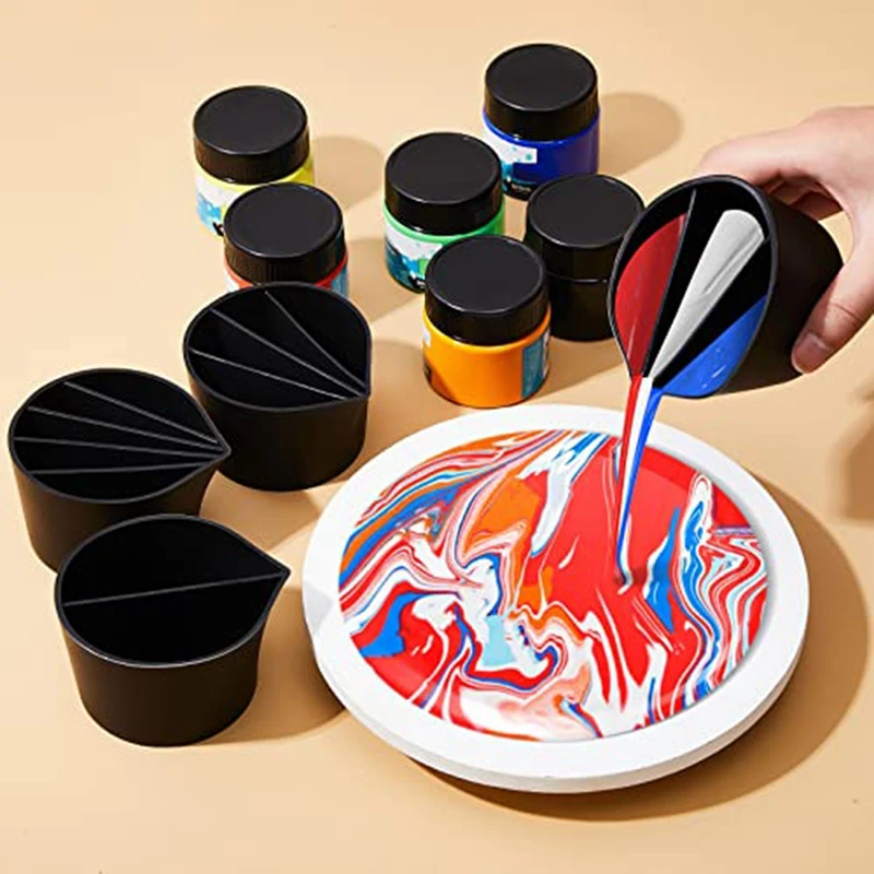 1 Set Split Cups For Paint Pouring Silicone Pour Cup Bundle Multi Channel Paint Pouring Tools For DIY Crafts Resin