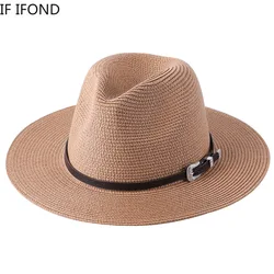 60CM Big Size Fashion Straw Parent-Child Hat For Women Men Summer Paper Panama Jazz Beach Hats Travel UV Protection Sun Cap