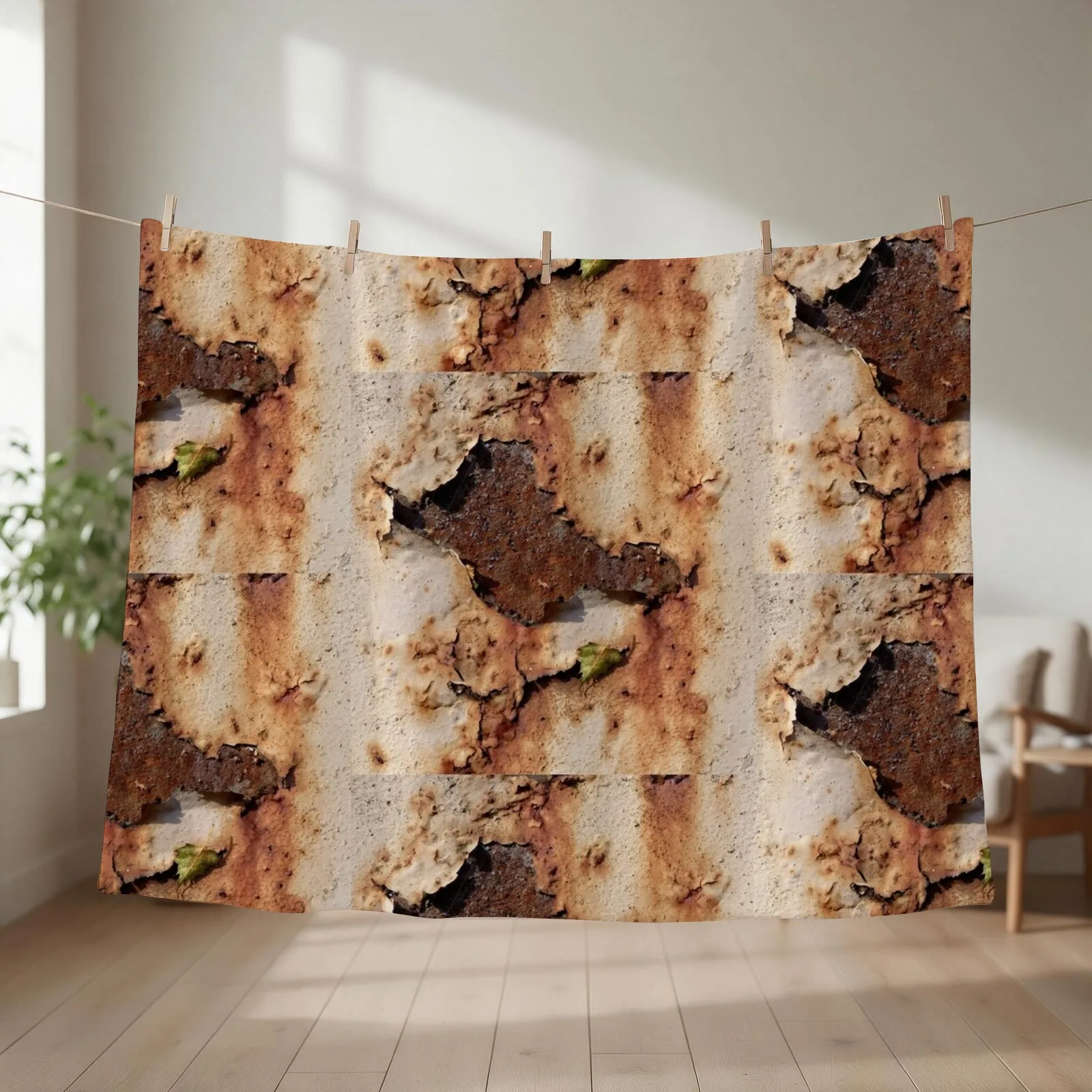 Colors of Rust with leave 01 (Rust-Art, Rost) Throw Blanket heavy to sleep Baby Decorative Sofas Furry Blankets