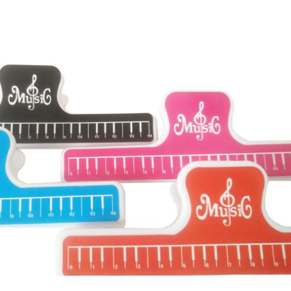 

6pcs Piano Score Clips Music Book Folders Plastic Band Choral Insert Type Clamp Waterproof Skidproof Transparent Pockets For