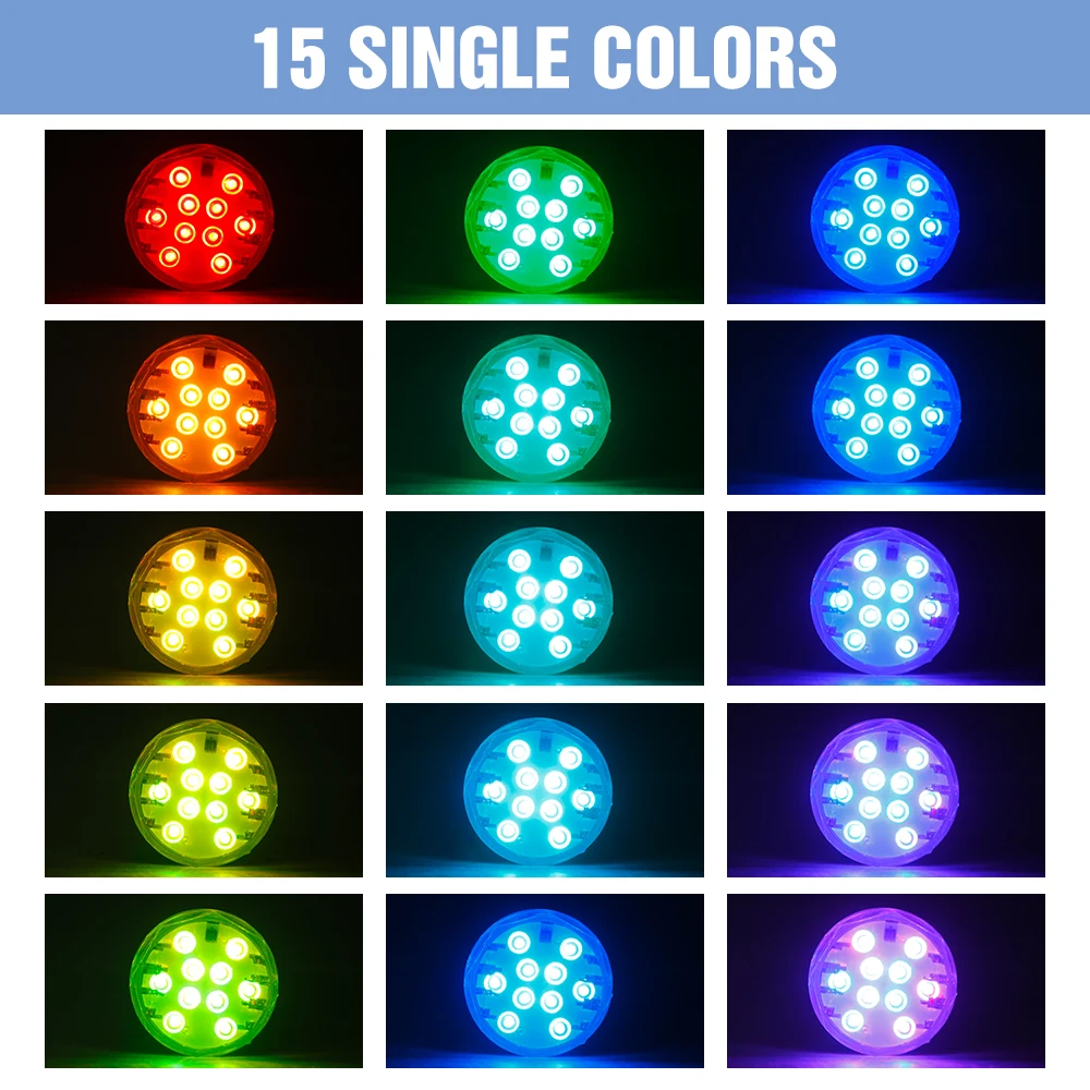 IP68 Swimming Pool Sbmersible LED Lamp RGB Underwater Light Waterproof Outdoor Light Garden Party Vase Fish Tank Decor LED Lamp