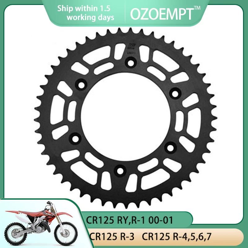 OZOEMPT 520-52T Motorcycle Rear Sprocket Apply to CR125 RY,R-1  00-01   CR125 R-3  03   CR125 R-4,5,6,7  04-07