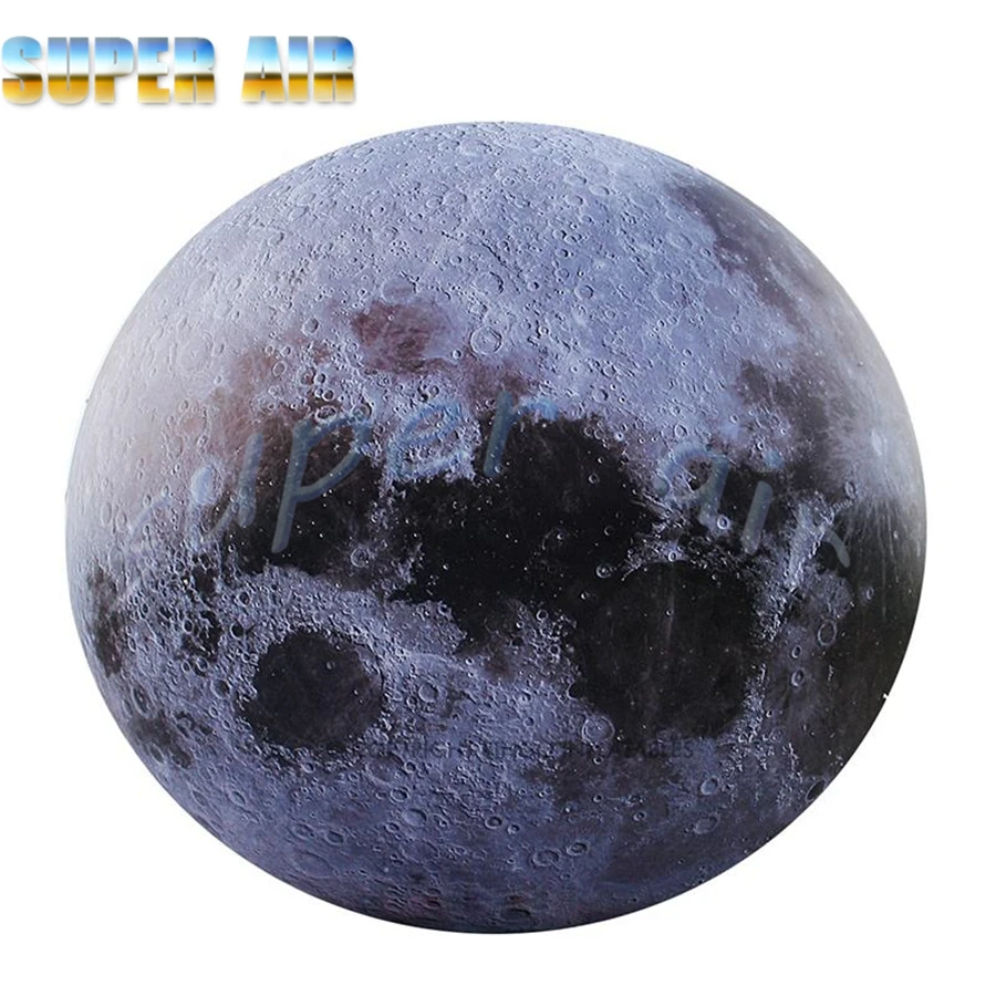 Giant hanging customized inflatable moon planet model toys with colorful led lighting for advertising decoration