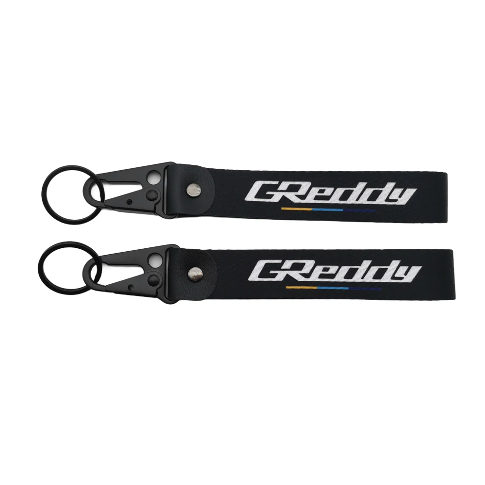 

JDM Racing Style Keyring Nylon Keychain Auto Key Tag Steel Spring Clip Lanyard GREDDY Keychain Holder Car Motorcycle Accessories