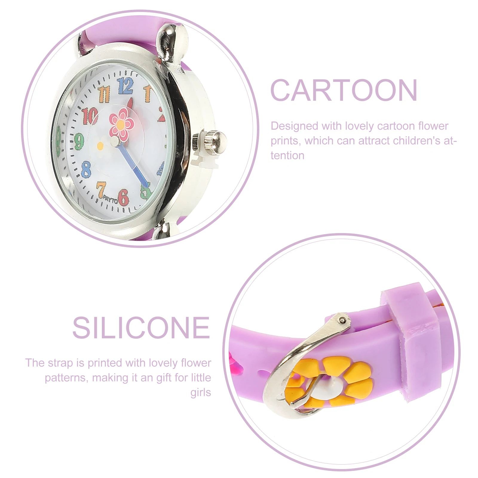 

Silicone Children Wrist Watches Lovely Kids Watch Cartoon Adjustable Strap Purple Toddler Sports B Kid Timepiece Gift