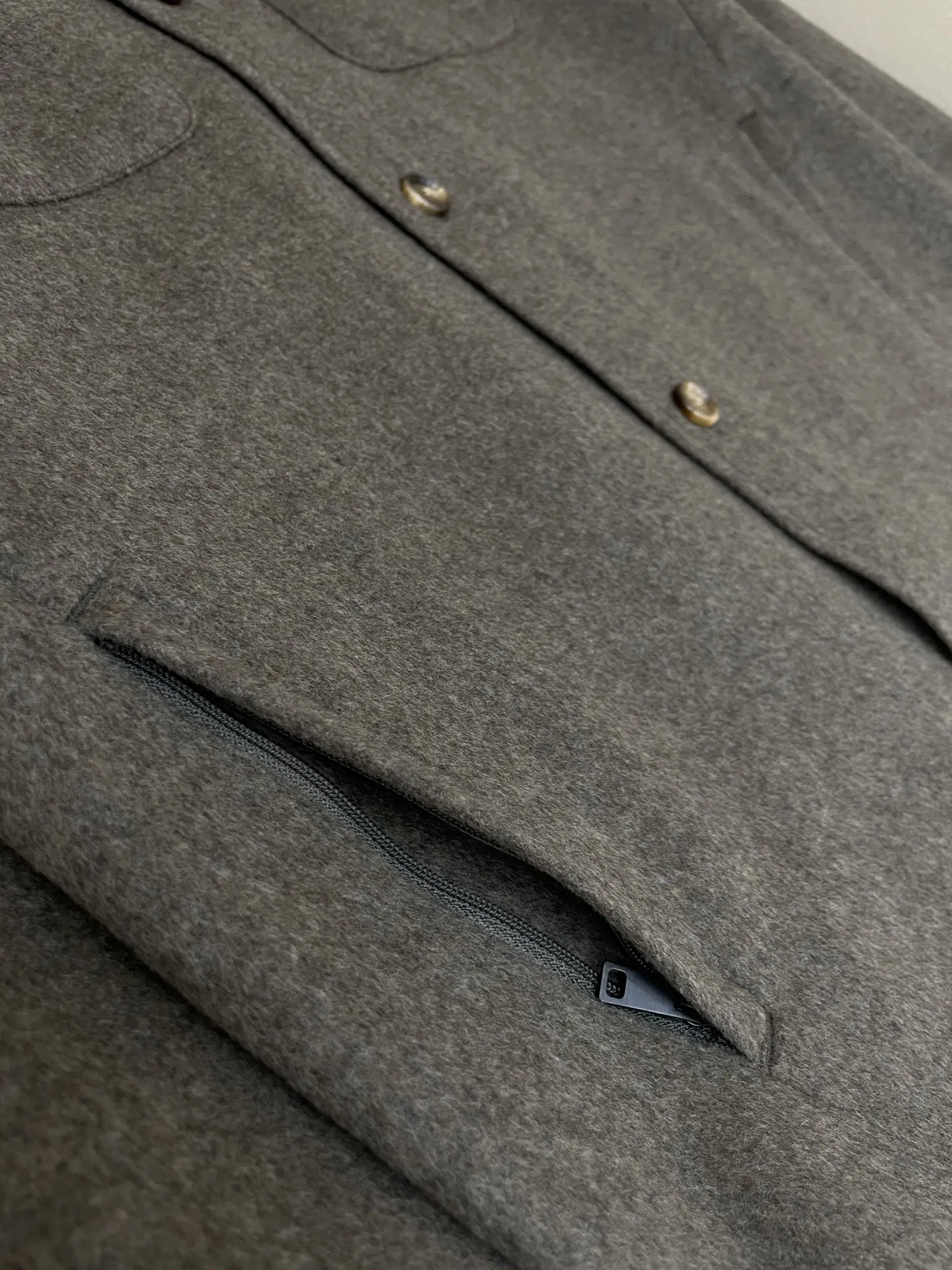 قميص إيطالي 25aw طية صدر السترة من الصوف سترة المال القديم