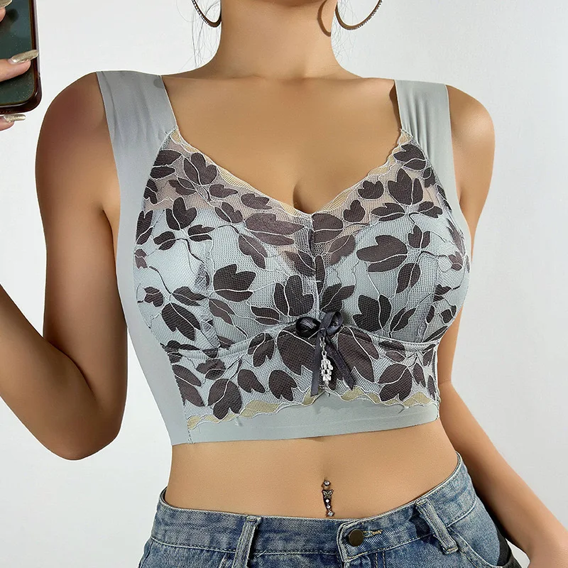 Large Size Beautiful Back Big Breasts Sexy Underwire Women\'s Underwear Underwear Push-up Women\'s Small Breasts Sports Vest