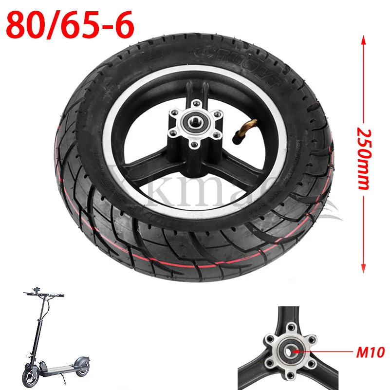 

80/65-6 10x3.0 10 Inch wheel with hub and Alloy Disc Brake Rim hub for 10'' Folding Electric Scooter KUGOO M4 PRO