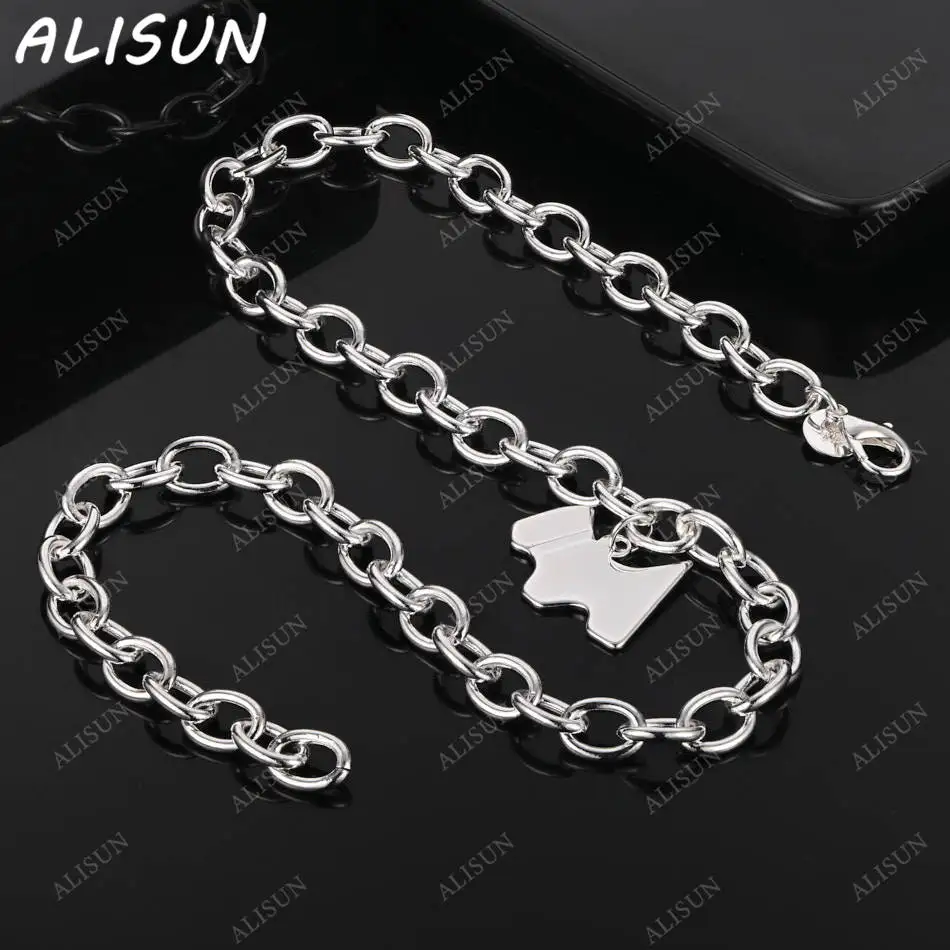 

ALISUN 925 Sterling Silver 45cm Cute Puppy Chain Necklace For Women Men Creativity Gifts Street All-match Party And Daily Wear