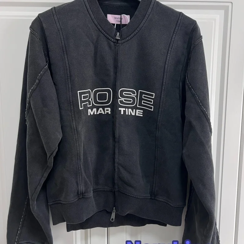 

Double Chain Zipper Letter Print Martine Rose Jacket Fashion Versatile Cardigan Unisex Thin Coat