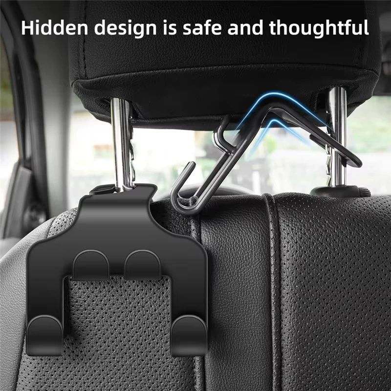 1/2pcs Multifunctional Car Seat Back Hook Double Head Phone Hanger Headrest Hanging Bag Storage Hanger Car Interior Accessories