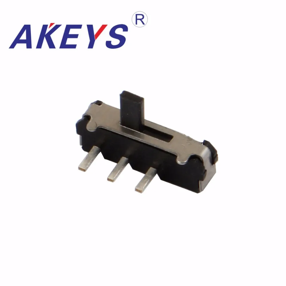 10PCS MSK-12D18 MINI slide switch 1P2T SPDT side insert 3 pin handle high 2.5mm mini toggle switches with fixed pin SK-17B