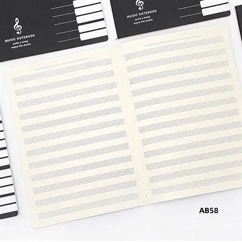 6X Cinco Linhas Notas de Música Notebook Tab de Música Staff Stave Notebook
