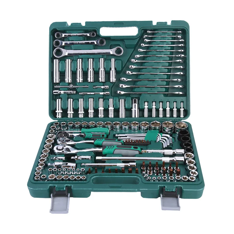 Auto repair set of tools 150 + 1 piece ratchet socket wrench sleeve toolbox car repair motorcycle repair combination full set