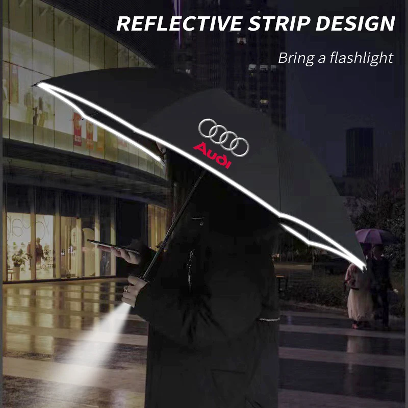 Car Led Light Automatic Folding Windproof Sunshade Umbrella For Audi A3 A4 A5 A6 A7 A8 S3 S4 S5 S6 Q3 Q5 Q7 Q8 RS3 RS4 RS5 SQ5